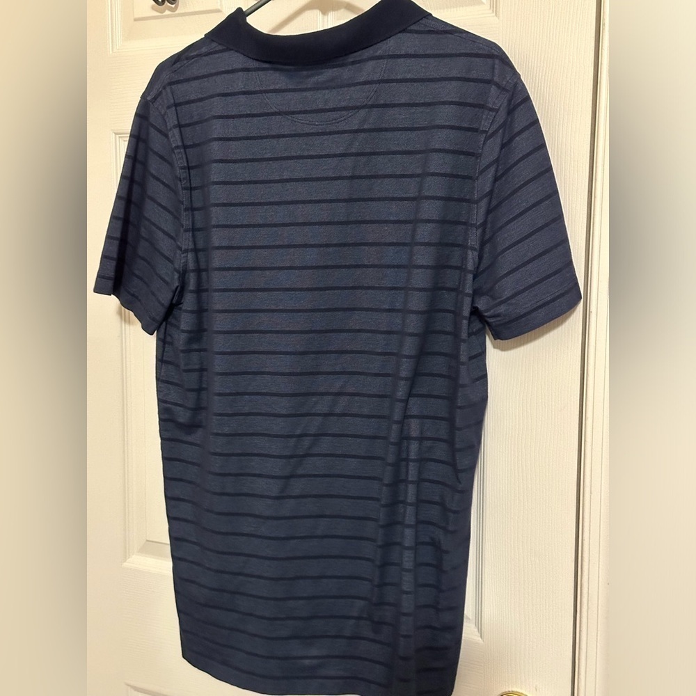 Men’s Croft  & Barrow performance polo in blue stripes, great condition, size L. - Picture 3 of 7
